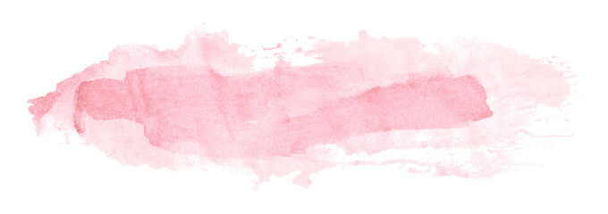Pink watercolor background. Artistic hand paint. Isolated on transparent background.
