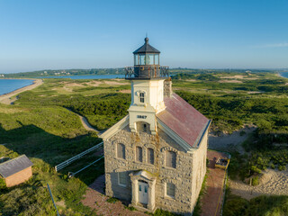Late afternoon summer photo of the North Lighthouse, New Shoreham, Block Island, Rhode Island.	
