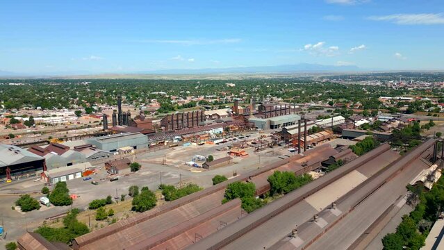 Drone aerial video industrial factory 4k