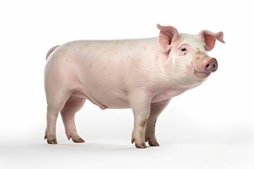 Pink pig on white background isolated. Capturing Joy and Innocence of Cute Baby Pigs