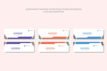 Business webinar horizontal Abstract banner design web template with 3 color theme.