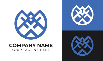 Creative minimal abstract business logo design template