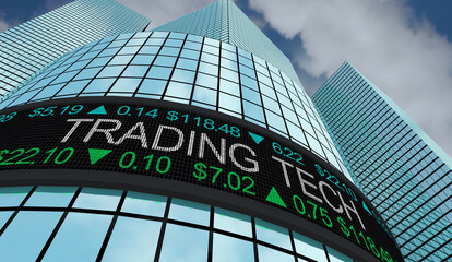 Tech Trends Stock Market Company Business Share Prices Trade Buy Sell 3d Illustration