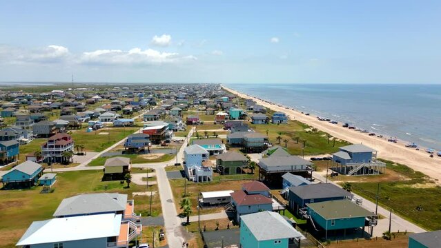 Crystal Beach Texas allows driving and parking on the sand Gulf of Mexico seashore