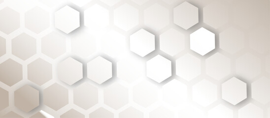 hexagon concept design abstract technology background vector. hexagon pattern. Seamless background. Abstract honeycomb background in grey color. hexagon panorama.  
