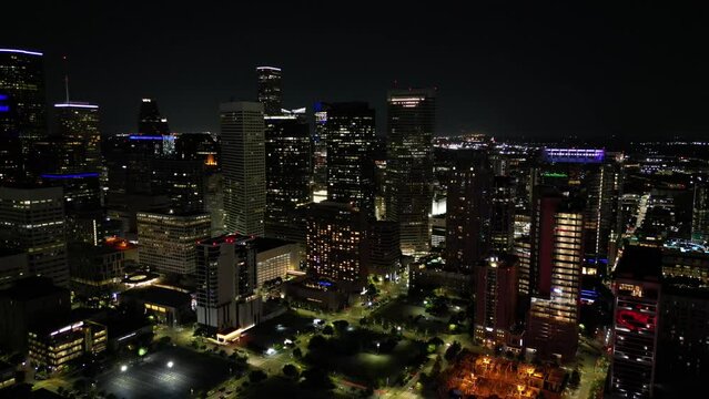 City of Houston Texas night stock video