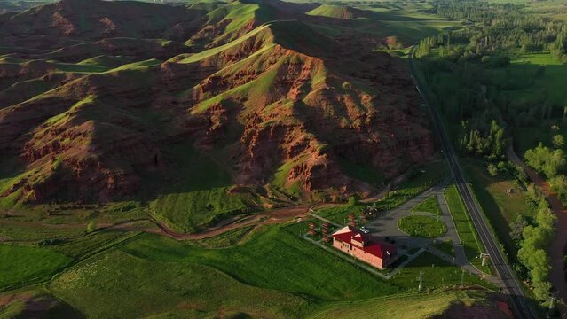 Narman fairy chimneys of erzurum province 4k aerial footage