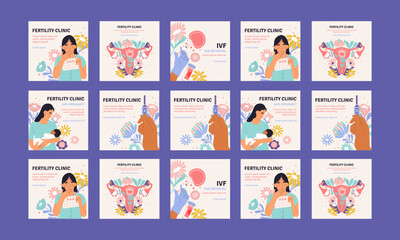 fertility clinic social media post vector design - obrazy, fototapety, plakaty