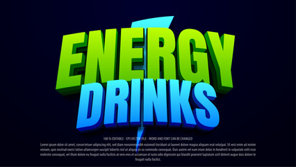 Energy drinks 3 style editable text effect