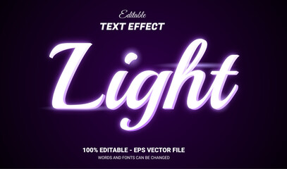 Light editable text effect