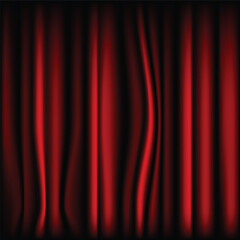 Empty theater stage with maroon curtains. 3d vectors