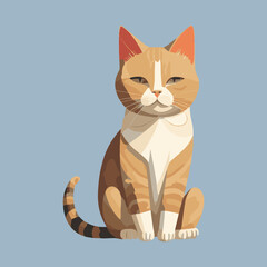Cat vector illustration isolated on white background. Cute cat cartoon