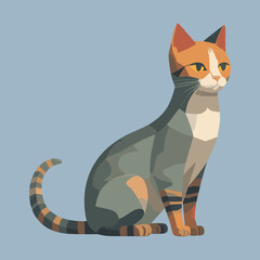 Cat vector illustration isolated on white background. Cute cat cartoon