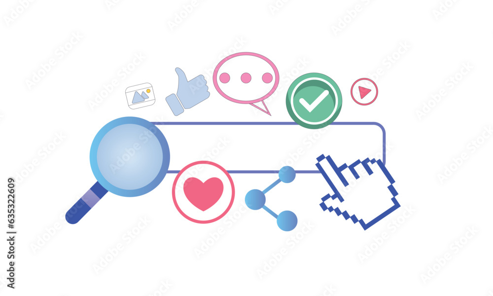 Poster concept search bar for social media platforms. browser navigation bar with a search icon .on white b