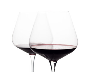 glasses with red wine on isolated background
