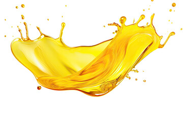 Cooking Olive pale yellow oil swirl splash isolated on clean png background, engine motor fuel oil for vehicles, liquid flowing in form of wave,  with Generative Ai.