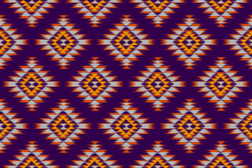 Beautiful ethnic tribal pattern art. Ethnic ikat seamless pattern. American and Mexican style. Design for background, wallpaper, illustration, fabric, clothing, carpet, textile, batik, embroidery.