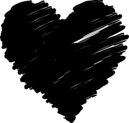 Black paint heart shape   . Decorative doodle love symbol. - 635323089