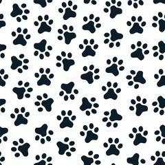 Fototapeta na wymiar Cat footprint or dog footprints pattern suitable for Design wallpaper, wrapping paper, backdrop, fabric.