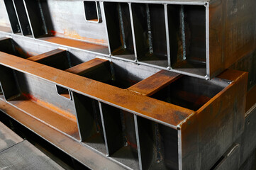 Metal fabricated assemblies stored in plant warehouse