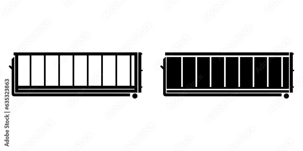Poster ofvs446 outlinefilledvectorsign ofvs - roll off dumpster vector icon . roll-off garbage container si