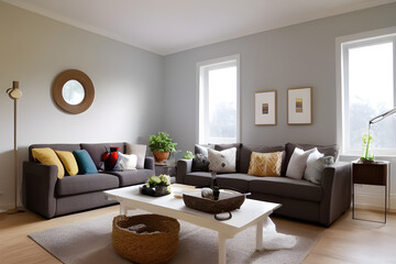 modern living room. Generative AI.