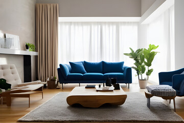 modern living room. Generative AI.