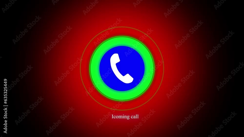 Poster call icon animation with radio signal on the white background.