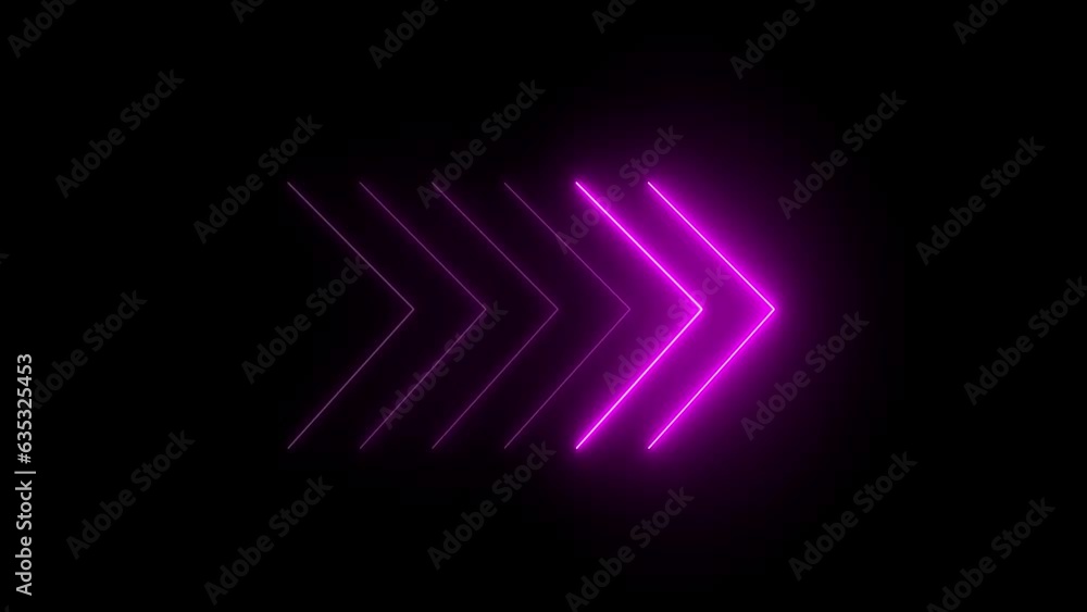 Poster pink color neon arrow. neon arrows sign loop animation background motion graphics background. e_605