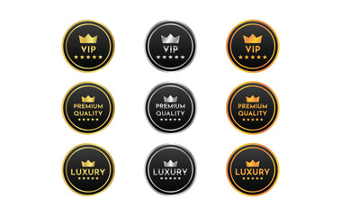 Premium quality tags or labels for .Premium quality vector badges. Luxury labels.Vip tag or labels. Vector illustration