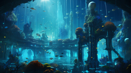 Bioluminescent Underwater Metropolis