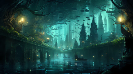 Bioluminescent Underwater Metropolis