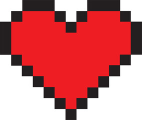 Pixel heart shape. Pixel heart vector design.