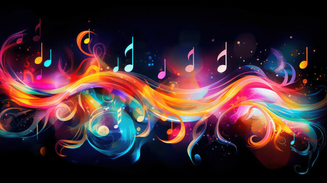 illustration of note of music abstracts wave modern background