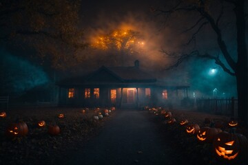 Casa decorada tema de halloween