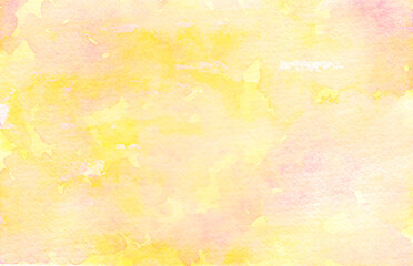 Obraz na płótnie Canvas 水彩絵の具をにじませたレトロなアナログ背景　明るい黄色
