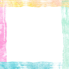 正方形　カラフルな筆タッチで囲んだシンプルなコピースペースフレーム