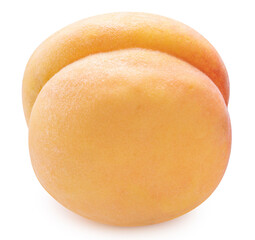 Yellow Peach isolated on white background, Fresh Yellow Peach Fruit on White With clipping path. 