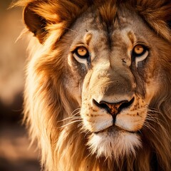 Closeup of a majestic lion (Generative AI)