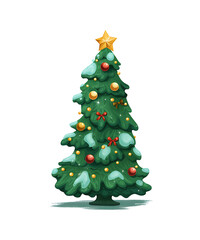 christmas tree isolated on white  clipart watercolor clip art water color