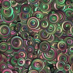 Enchanted Fusion: Vibrant Green and Pink Circle Medley
