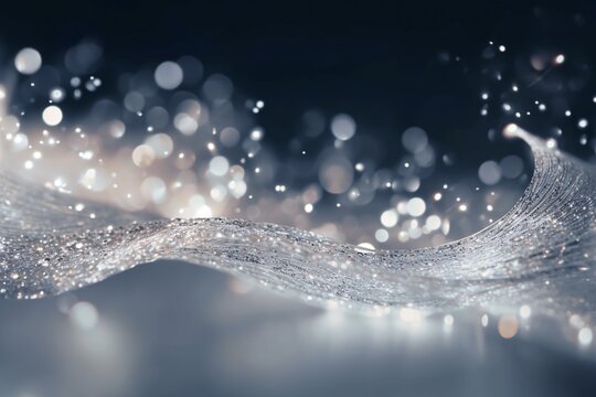 Water splashes abstract background with bokeh defocused lights. Glittering lights background. Abstract background with bokeh defocused lights. 3D rendering