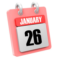 3d Rendering Of UI Icon January Day 26