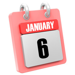3d Rendering Of UI Icon January Day 6