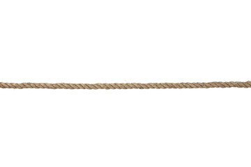 packing rope made of jute with a tied bow, isolate for clipping on a white background - obrazy, fototapety, plakaty