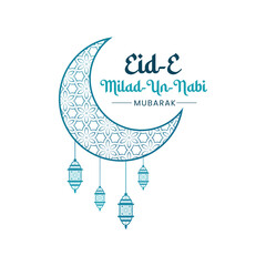 Eid Milad Un Nabi or mawlid al nabi with muhammad calligraphy islamic greeting card, social media post and banner