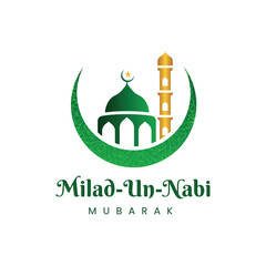 Eid Milad Un Nabi or mawlid al nabi with muhammad calligraphy islamic greeting card, social media post and banner