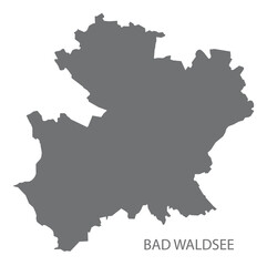 Obraz premium Bad Waldsee German city map grey illustration silhouette shape