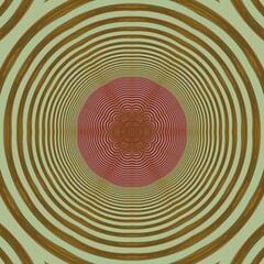 Verdant Harmony: Intricate Circular Design in Shades of Green and Brown