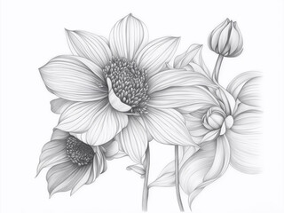 flores en blanco y negro